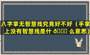 八字掌无智慧线究竟好不好（手掌上没有智慧线是什 🕊 么意思）